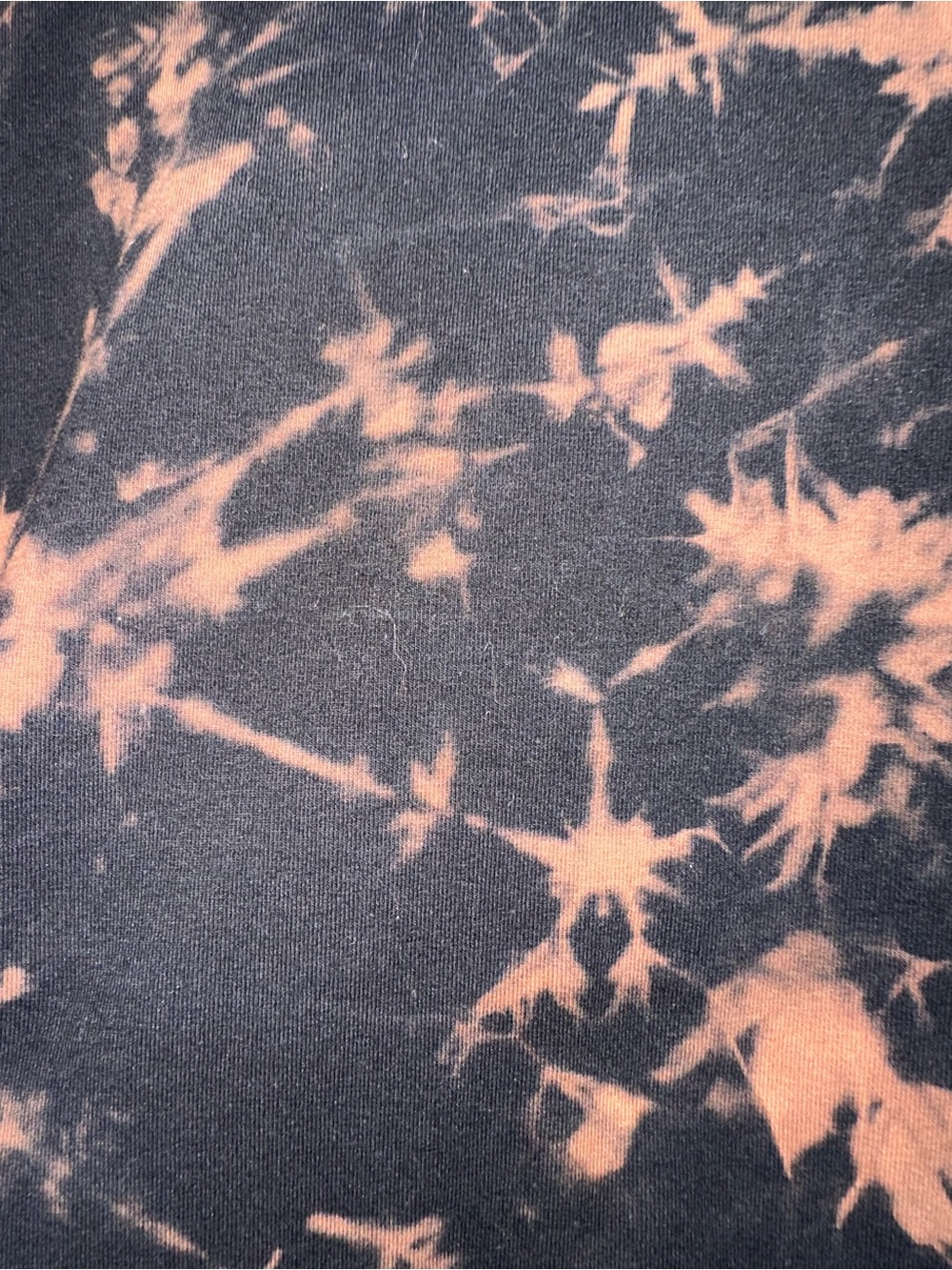 Tie-Dye Mock Neck Long Sleeve Top - Black & Brown - Picture 2 of 3